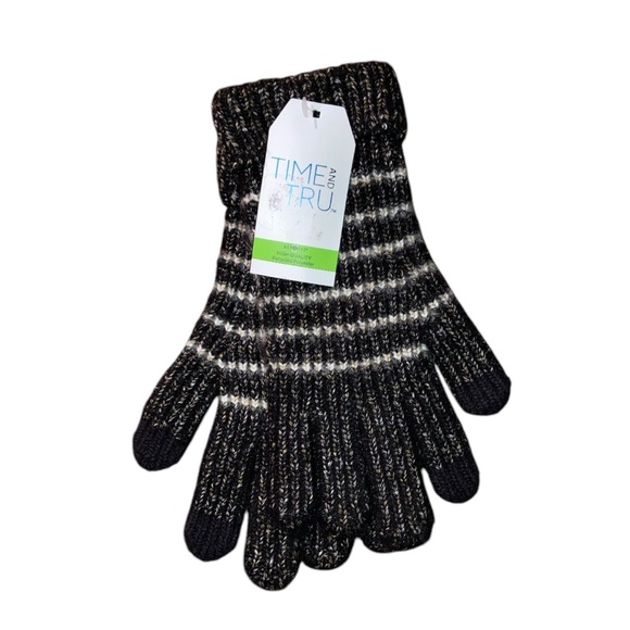 Time And Tru Strip Knit Ribbed Gloves - Picture 4 of 8